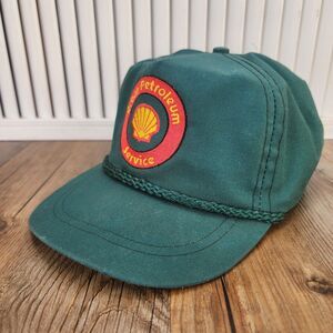 VTG Shell Petroleum Service Rope Cap Green Red Imperial Headwear Strapback Hat